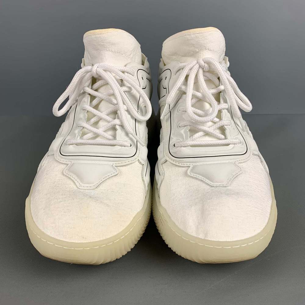 STELLA McCARTNEY White Black Contrast Trim Rubber Wedge Sneakers - Picture 4 of 8
